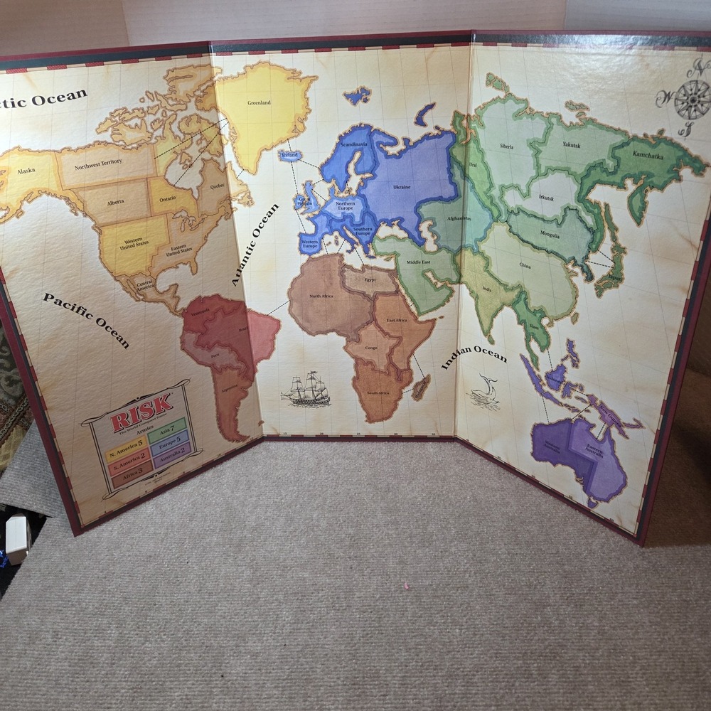 Risk BOARD ONLY 1993 Vintage Parker Brothers Replacement Parts Pieces strategy
